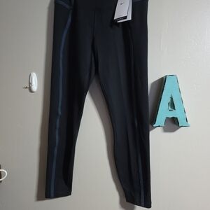 Nike Black Leggings with Blue Trim